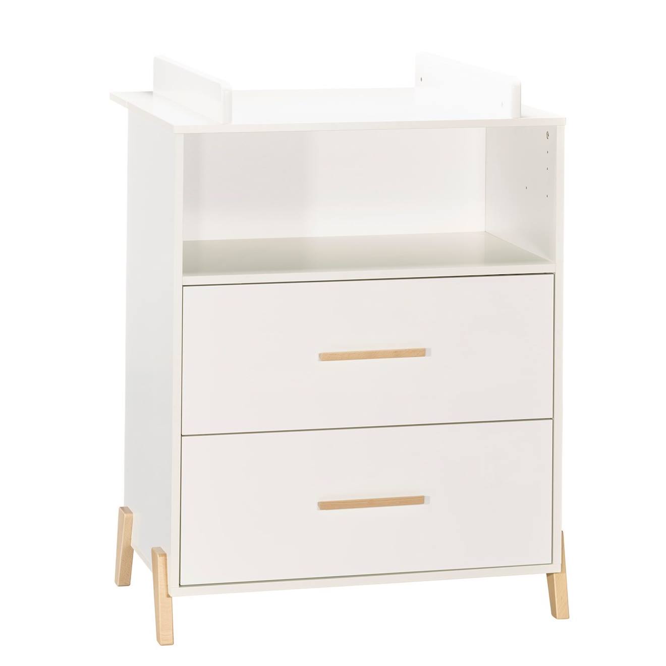 Baby Price - Commode À Langer Sur Pieds En Bois Blanc/marron