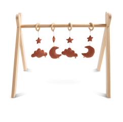 Arche d'éveil bois avec 4 jouets - uni sauge  - vertbaudet enfant
