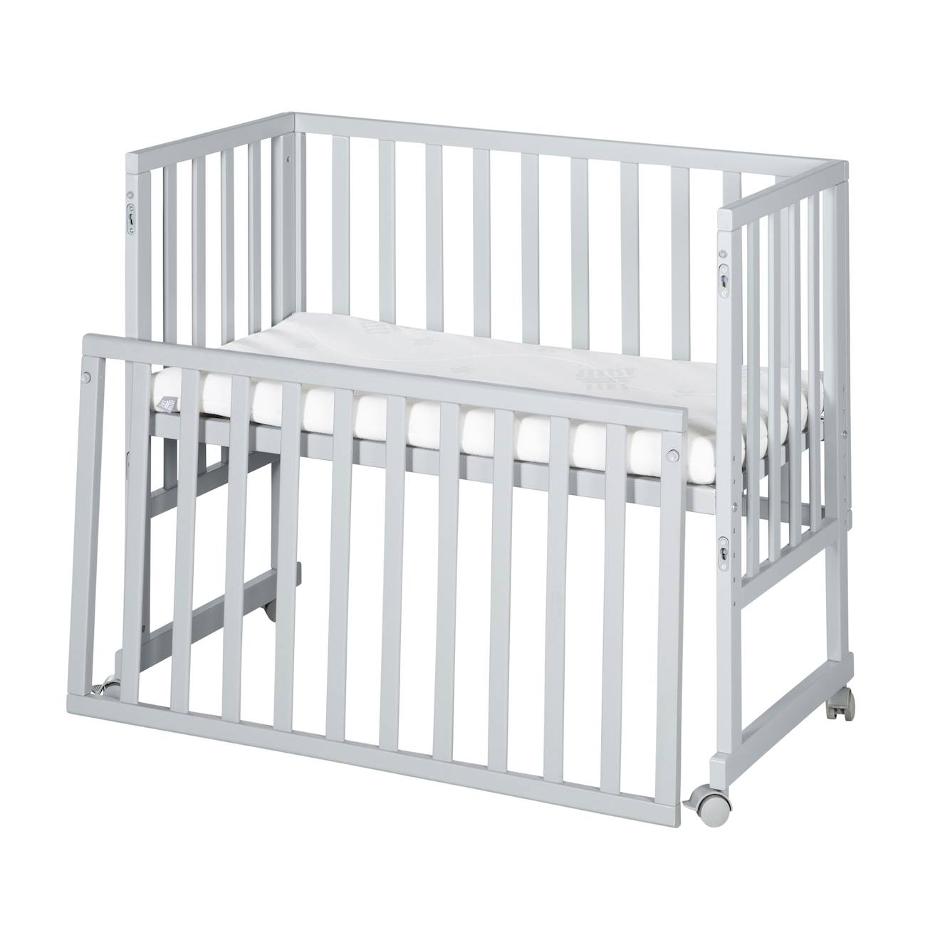 Berceau Cododo 3en1 Avec Matelas Et Barrière Safe Asleep Gris Taupe