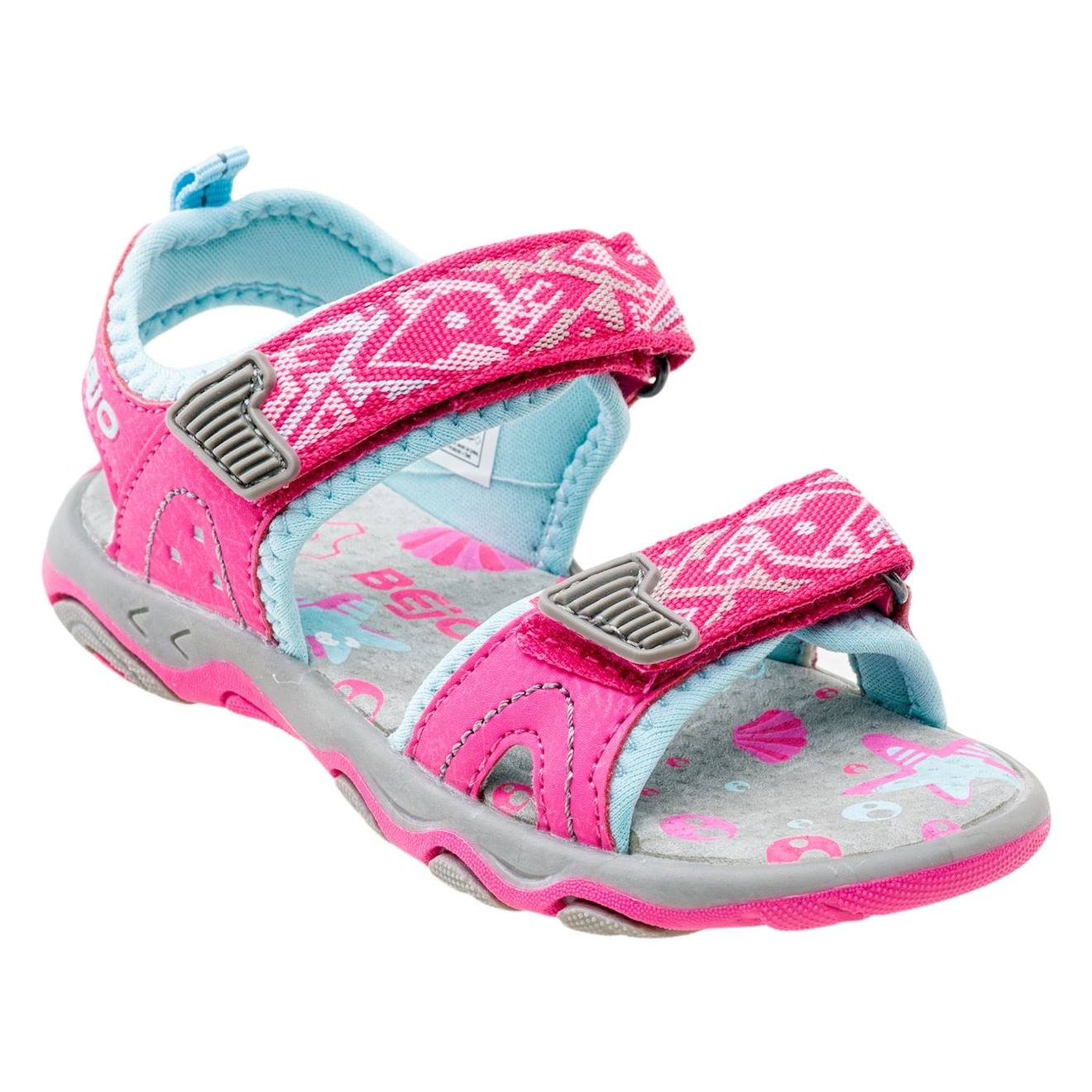Sandales Synthétique Elsi Fuchsia / Turquoise Vif / Bleu