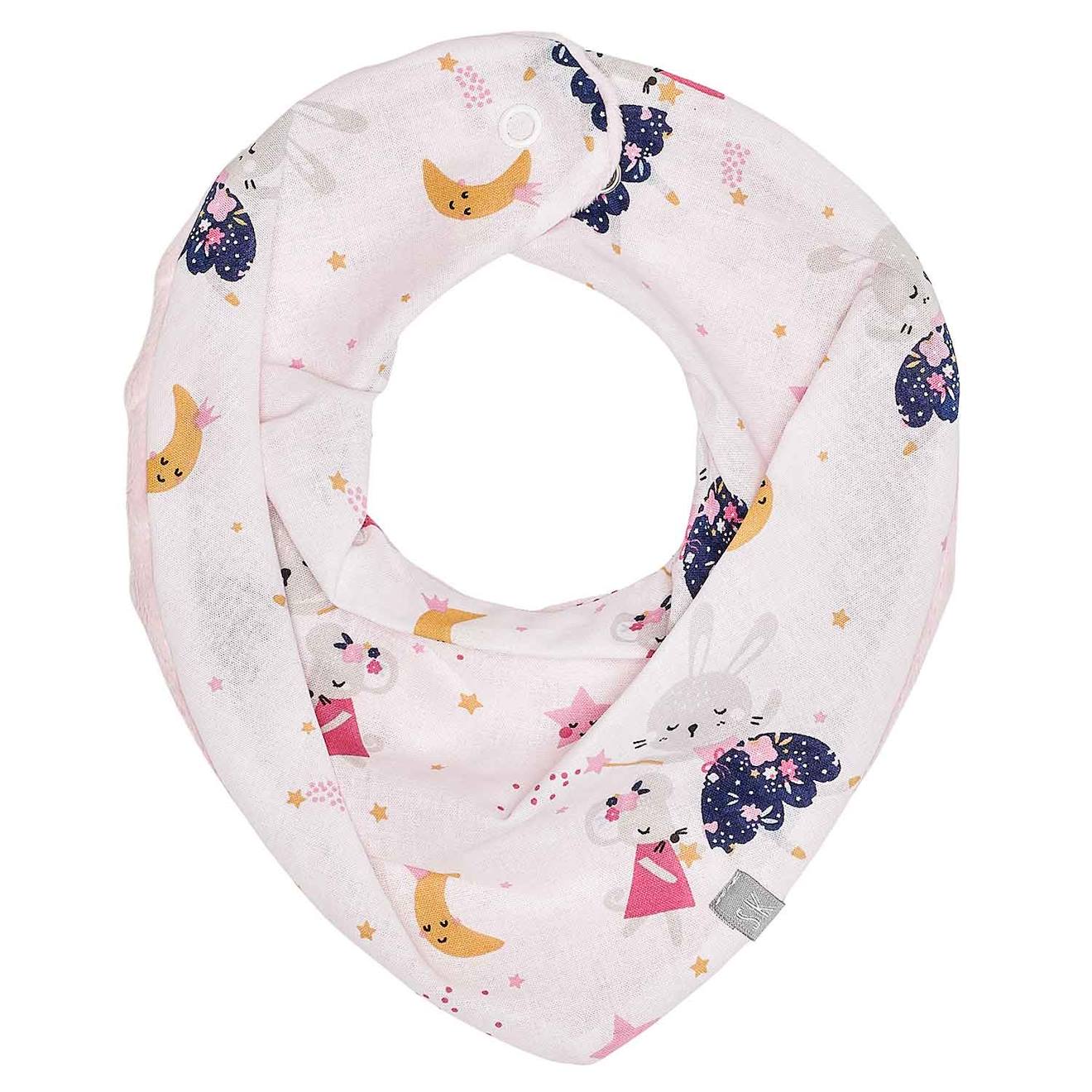 Bavoir Bandana Cache-cou Réversible Fairy Rose