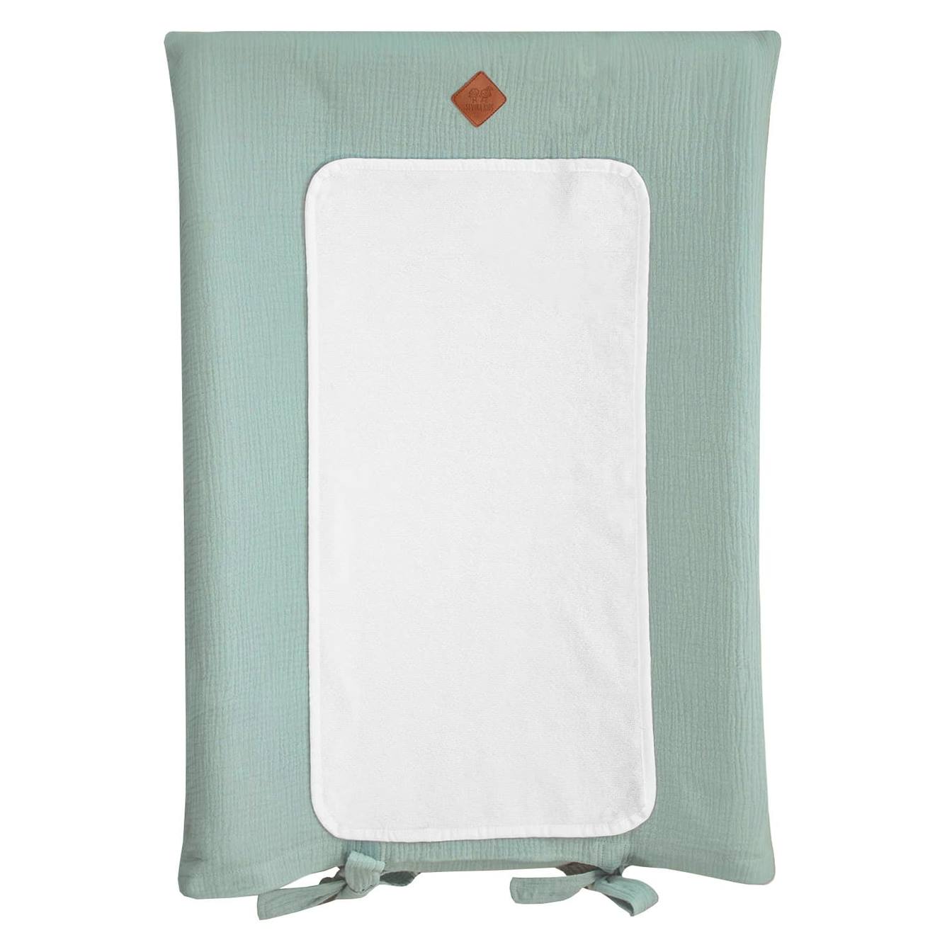 Housse De Matelas À Langer En Gaze De Coton Jeanne Vert De Gris