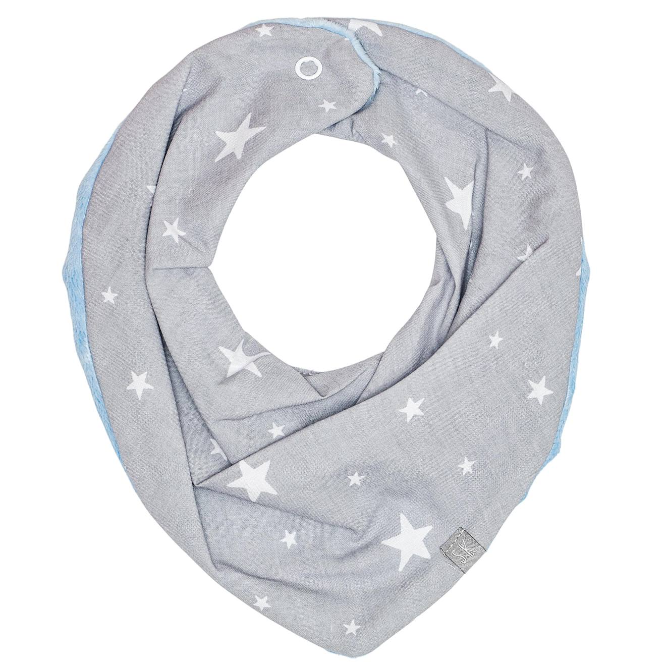 Bavoir Bandana Cache-cou Réversible Stella Gris/bleu