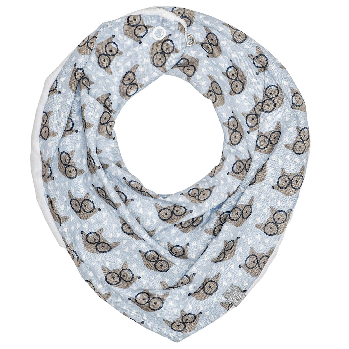 Bavoir Bandana Cache-cou Réversible Eli Bleu