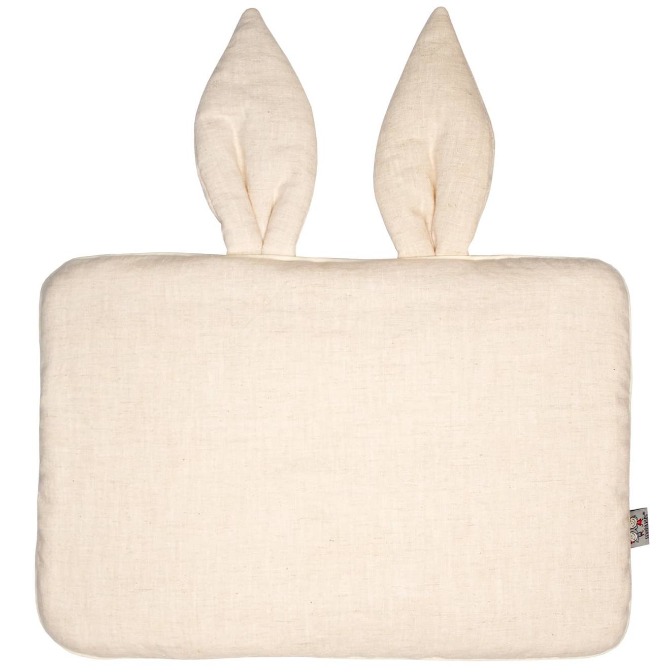 Oreiller Extra Plat Lapin En Lin Beige