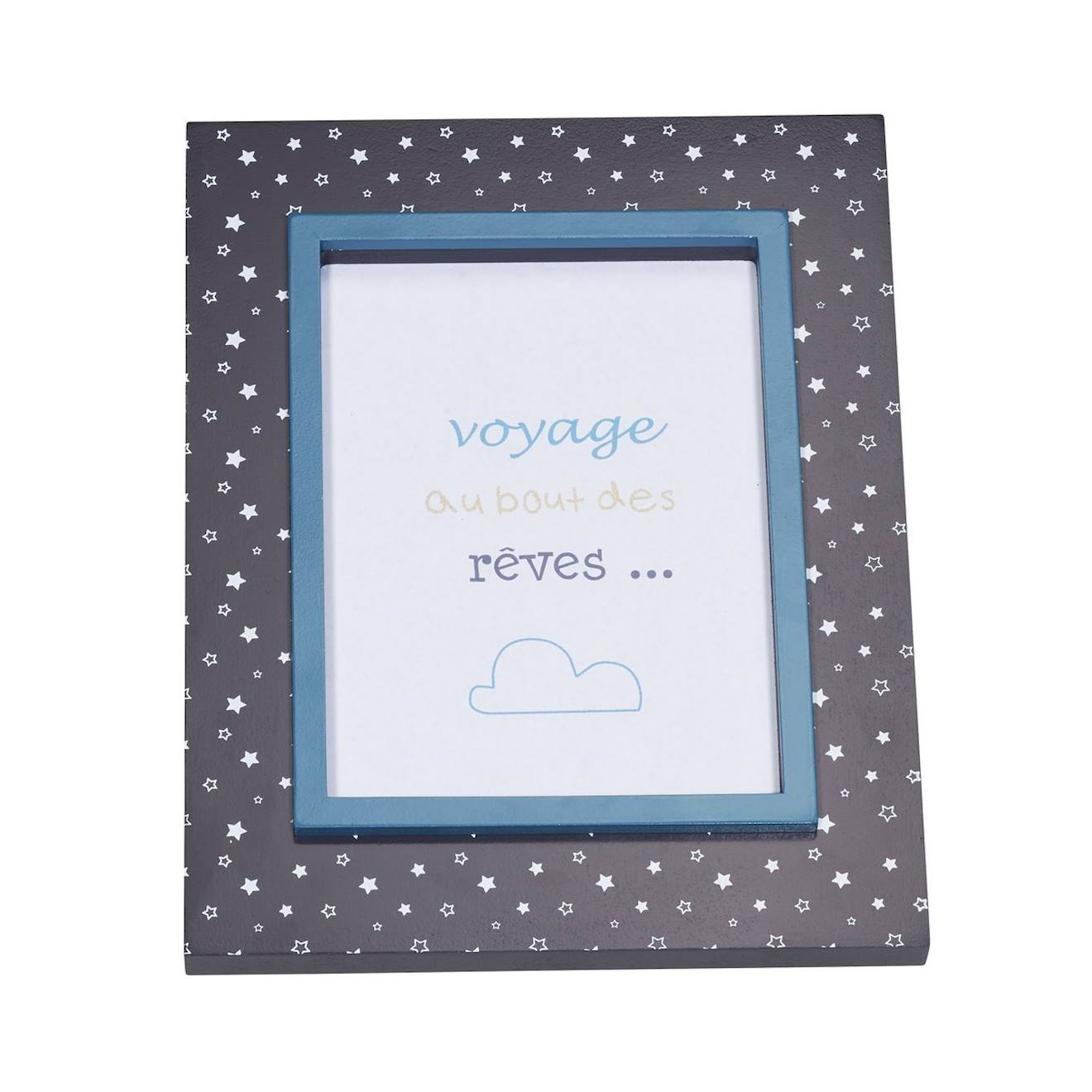 Cadre Photo Rectangle En Mdf Bleu