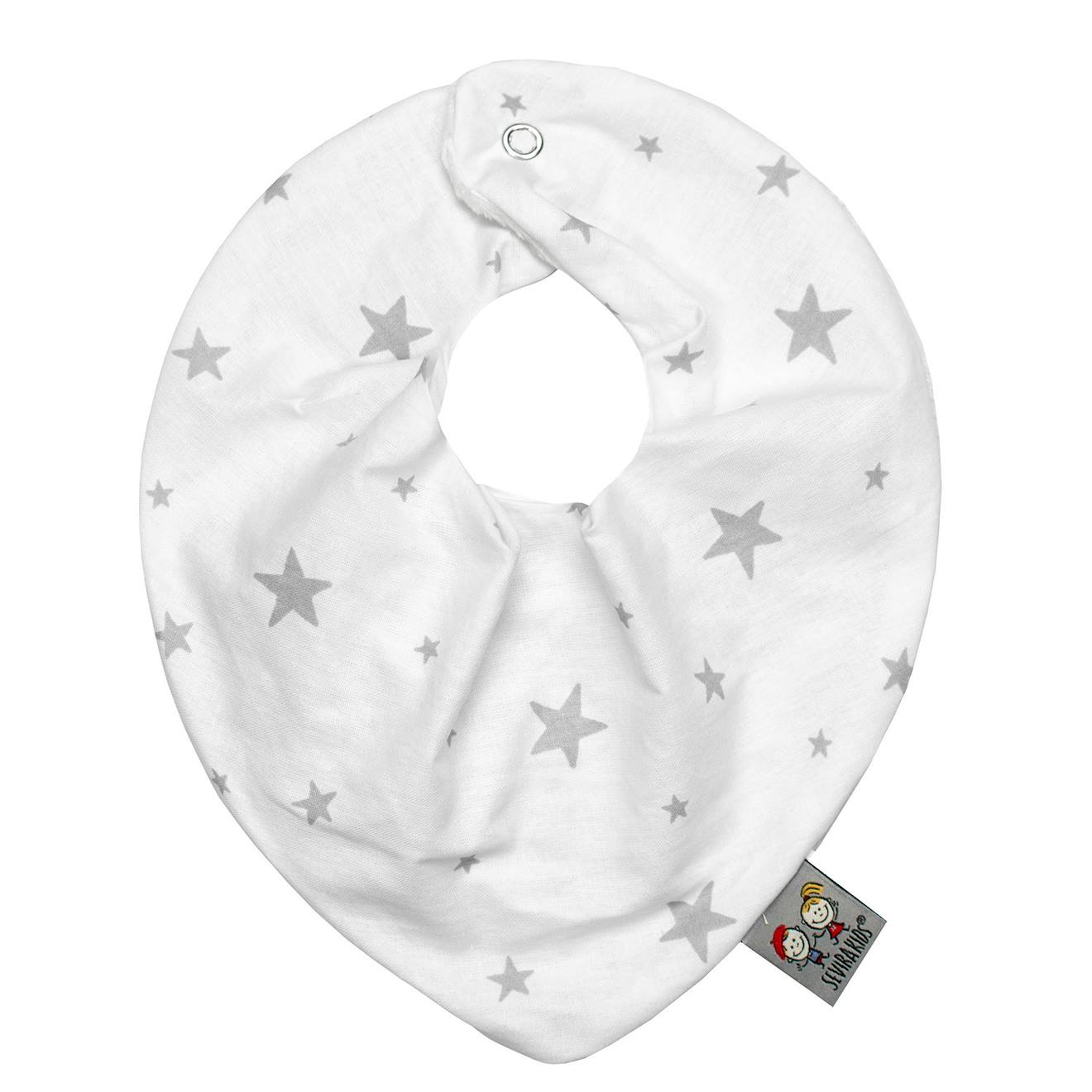 Bavoir Bandana Cache-cou Réversible Stella Blanc / Ecru