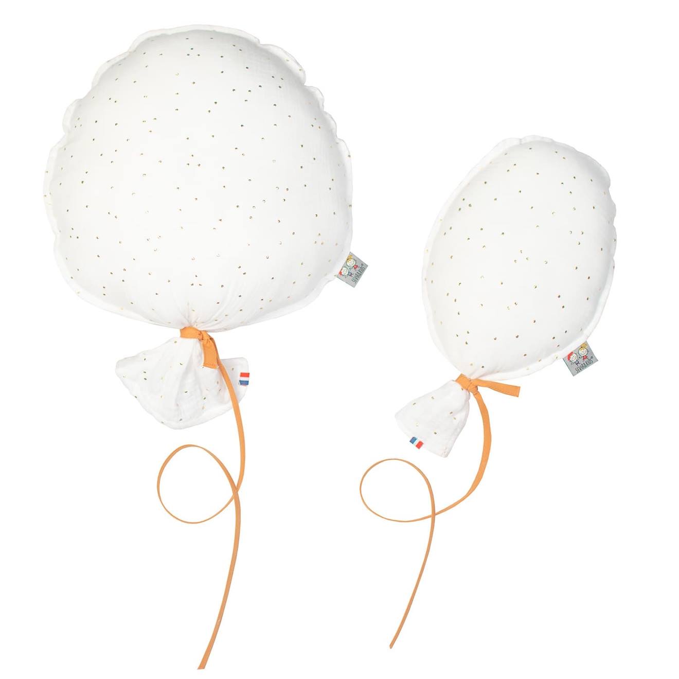 Ballon Mural Décoratif En Gaze De Coton 28cm Blanc À Pois Or