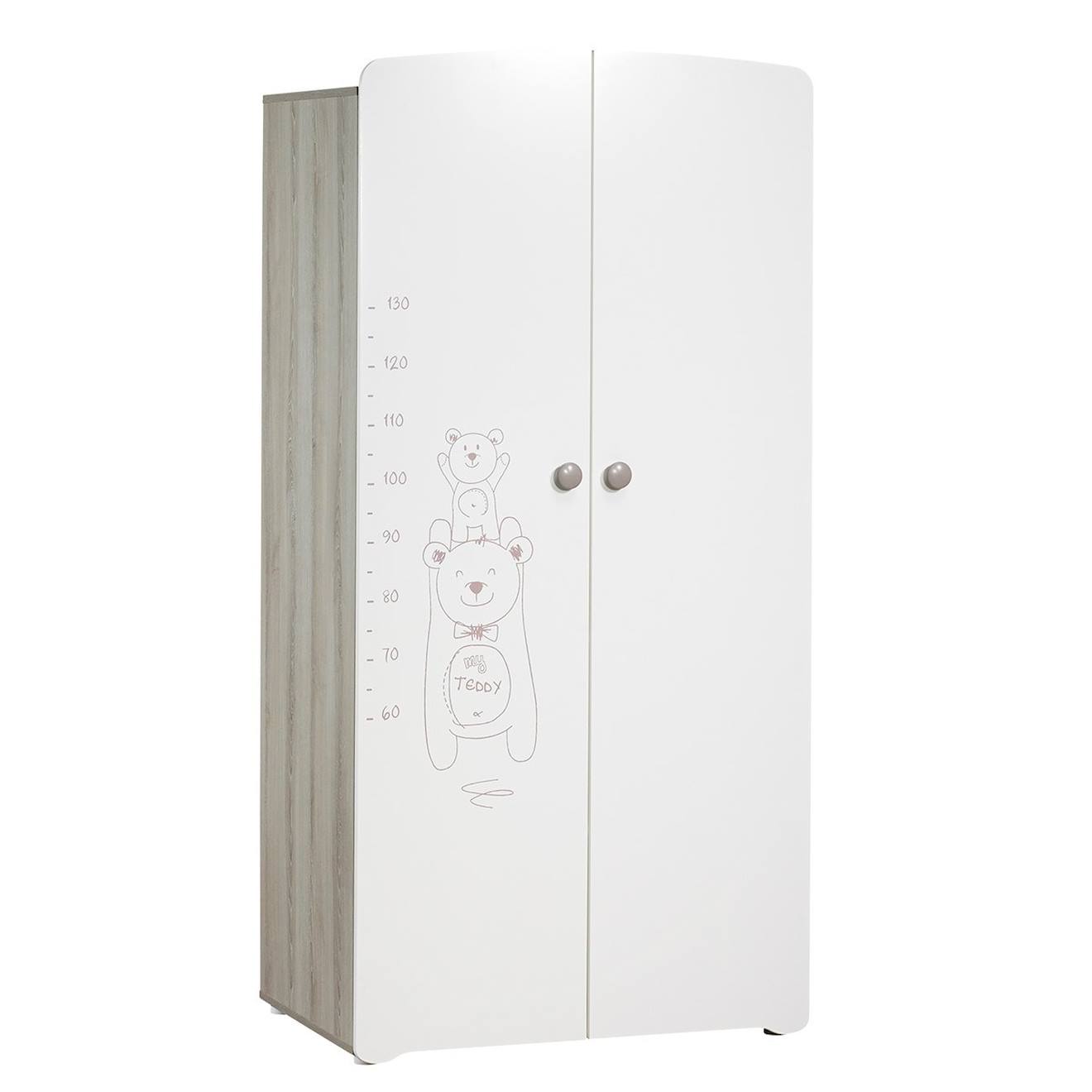 Baby Price - Armoire 2 Portes Bébé En Mélamine Blanc