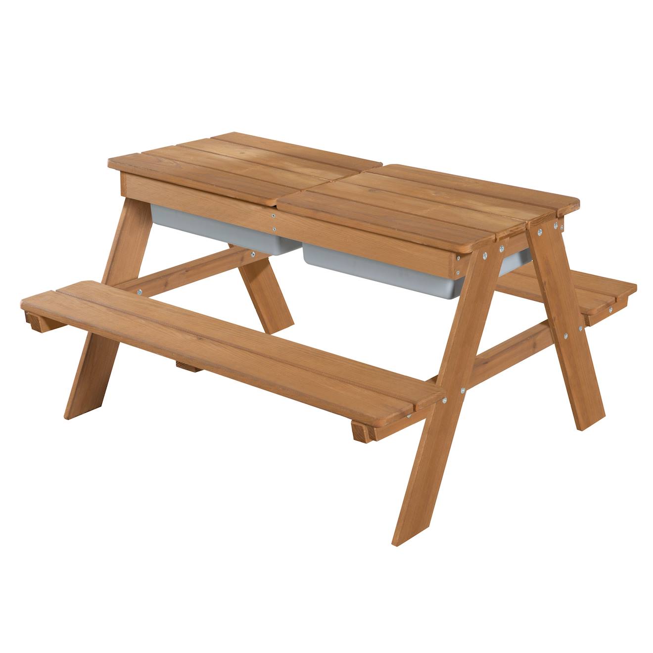 Table Sable Et Eau En Bois Massif – Pique-nique Pour 4 Enfants Teck