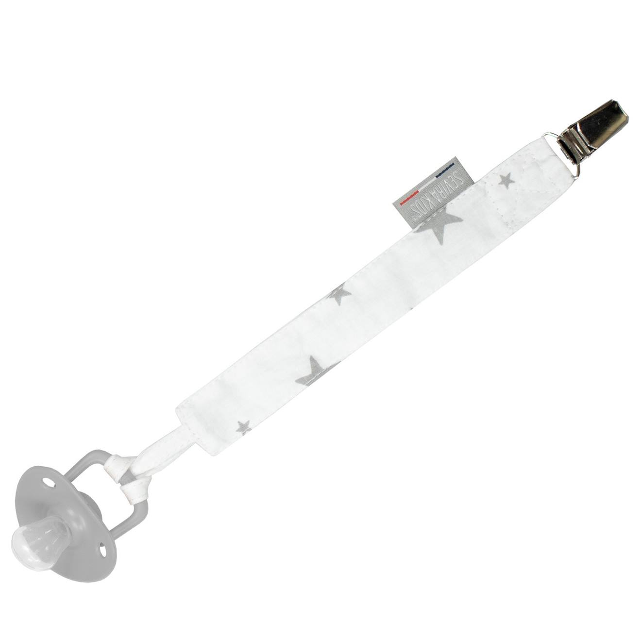 Attache Tétine En Coton Stella Blanc