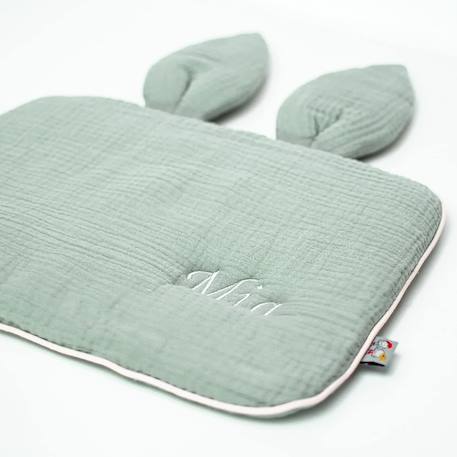 Oreiller plat lapin en gaze de coton jeanne Beige+Blanc+Blanc à pois or+Bleu+Camel+Écru+Gris clair+Terracotta+Vert de gris 17 - vertbaudet enfant 