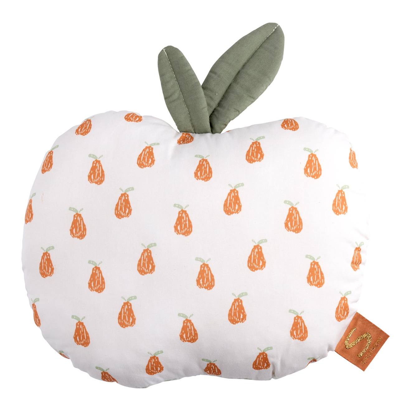 Coussin Déco Pomme En Coton Blanc