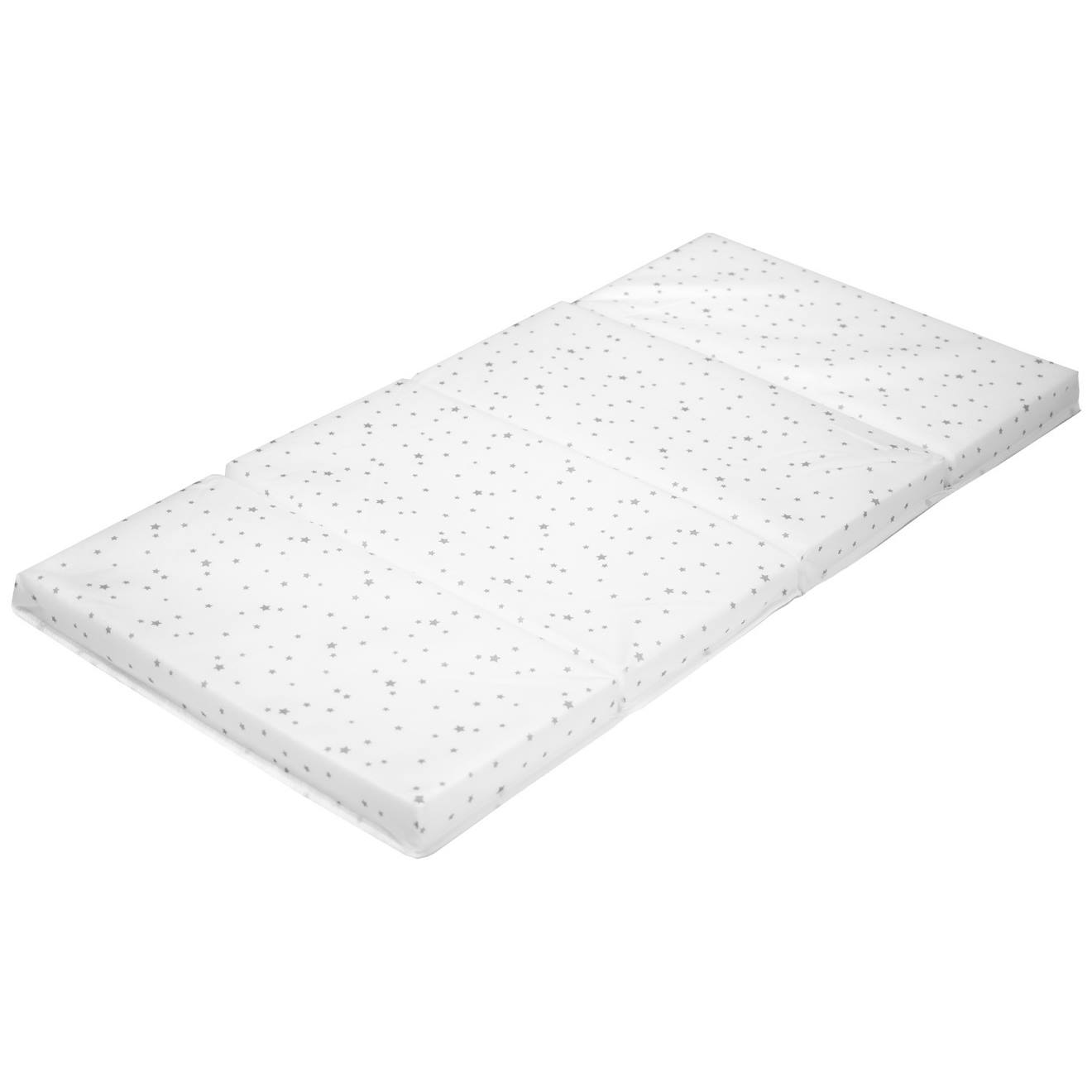 Matelas Bébé Pliant Petites Étoiles Blanc
