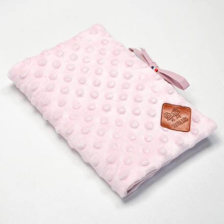 Protège carnet de santé en minky Bleu+Camel+Denim+Écru+Gris+Rose+Vert émeraude 26 - vertbaudet enfant 