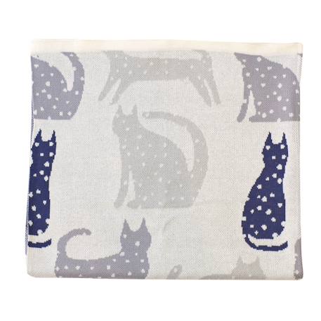 Couverture en coton bio gots Écru, dino+Écru, hippo+Écru, motifs bleu+Gris, champi+Gris, chatons+Gris, flammant rose+Gris, licorne+Multicolore, toucan+Rose, chat 28 - vertbaudet enfant 