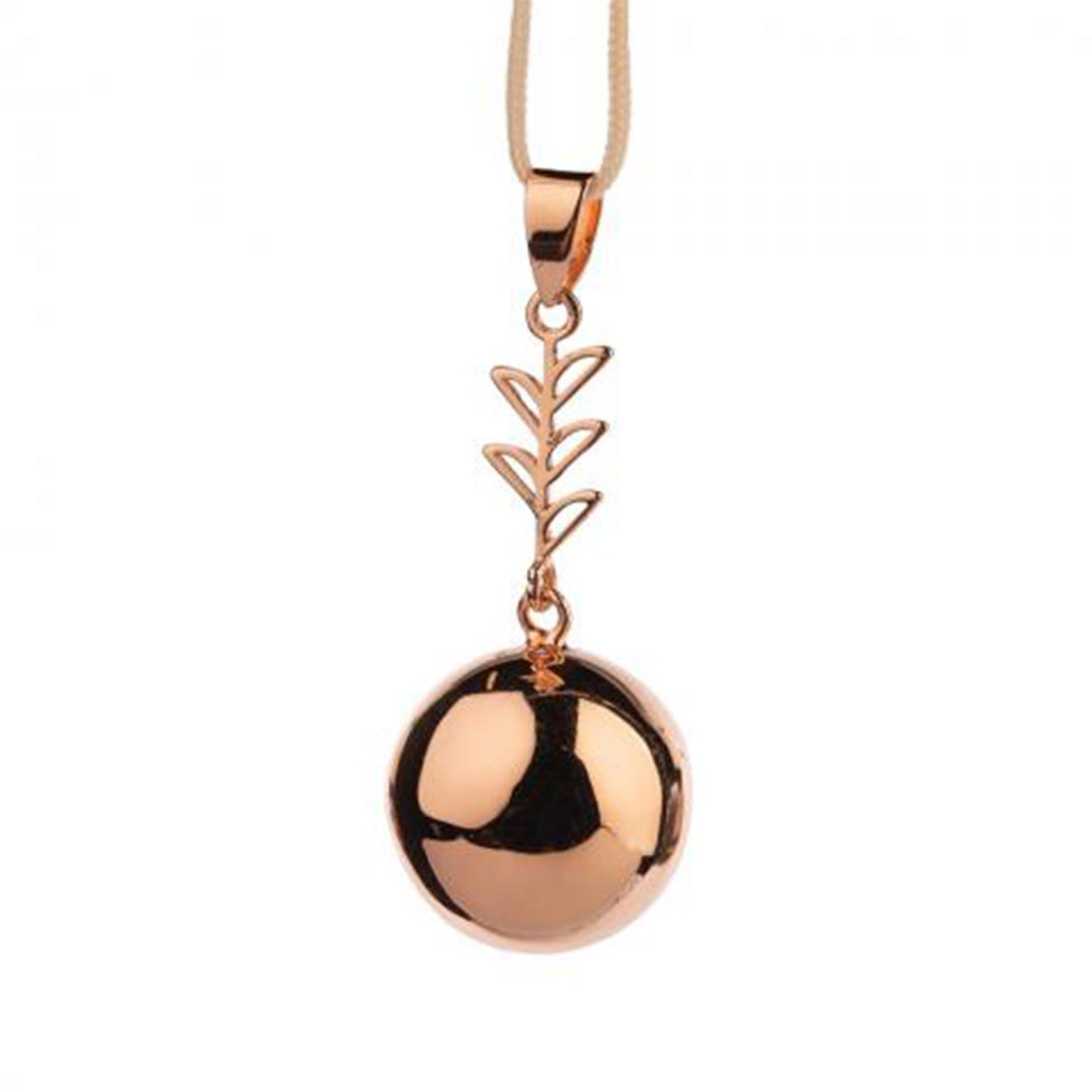 Bola De Grossesse Collier Feuille D'or Rose Feuille D'or Rose