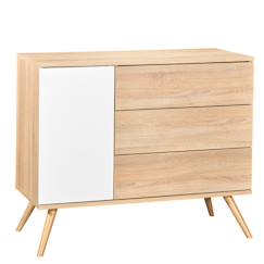 Puériculture-Tables à langer-Commode 1 porte 3 tiroirs en bois - seventies