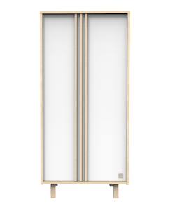 Armoire 2 portes en décor chêne velours et avec appliques en bois - nature  - vertbaudet enfant