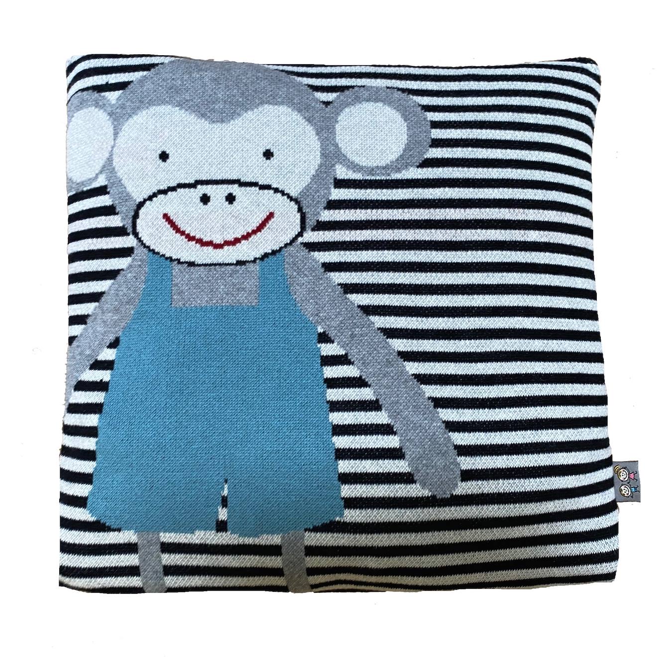 Taie De Coussin En Coton Biologique Gris, Singe