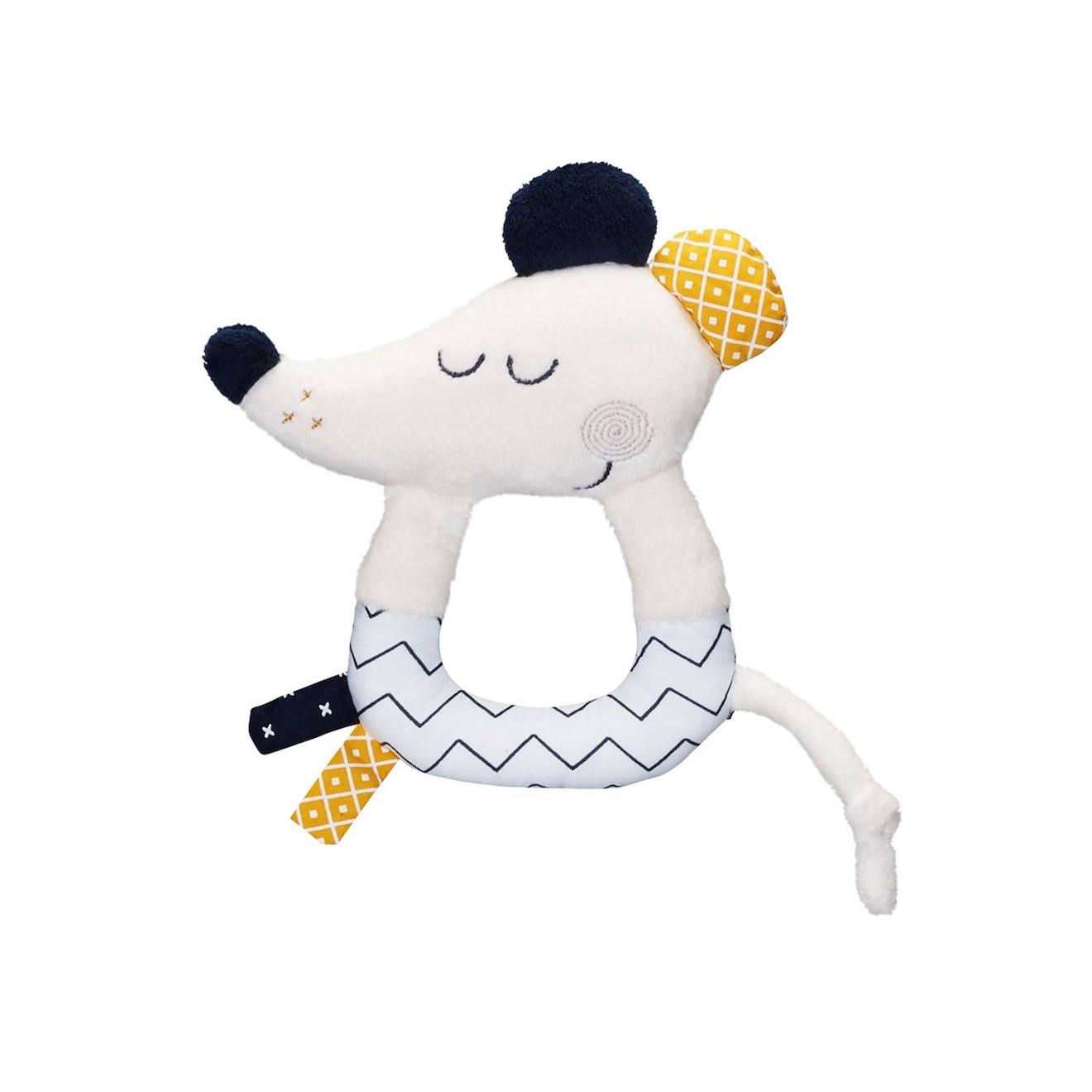 Hochet En Velours Blanc