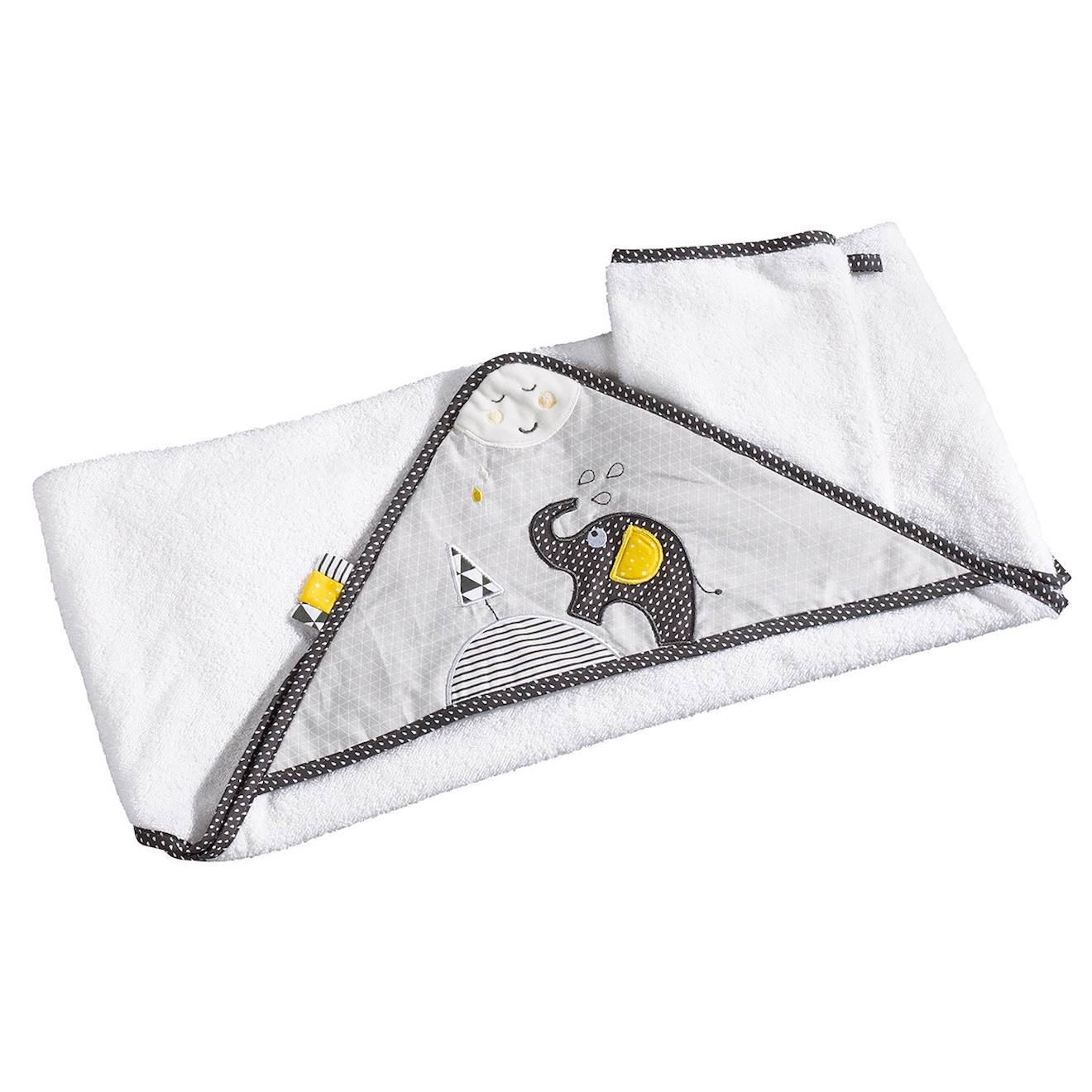 Sortie De Bain Et Son Gant En Coton Blanc