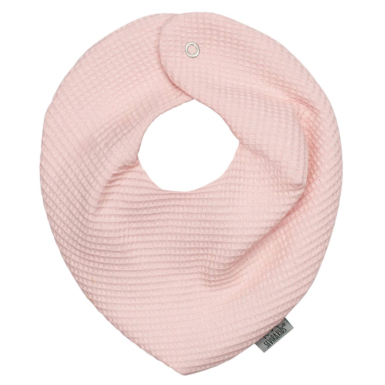 Bavoir Bandana En Nid D'abeille Rose