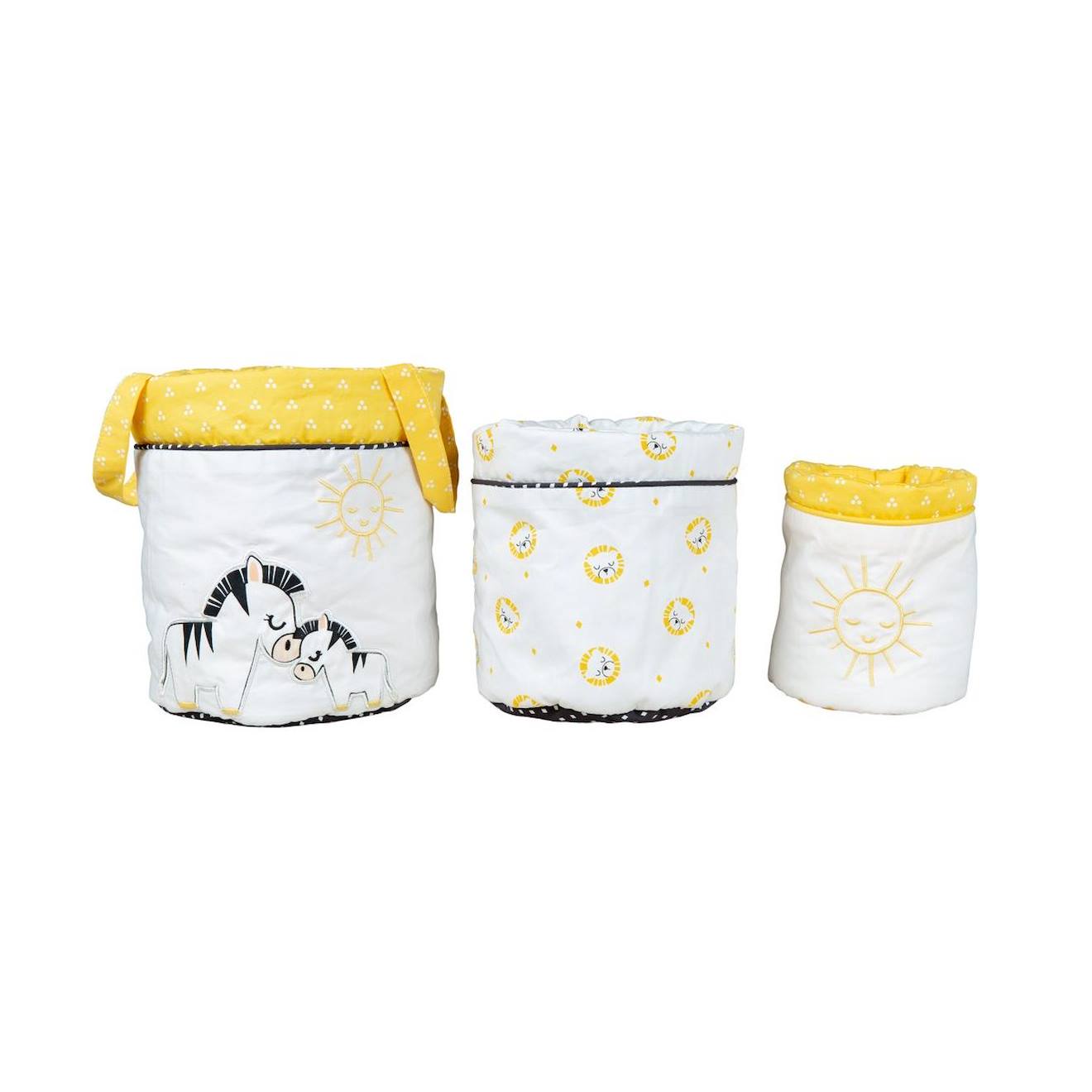 Lot De 3 Panieres Gigognes En Coton Blanc