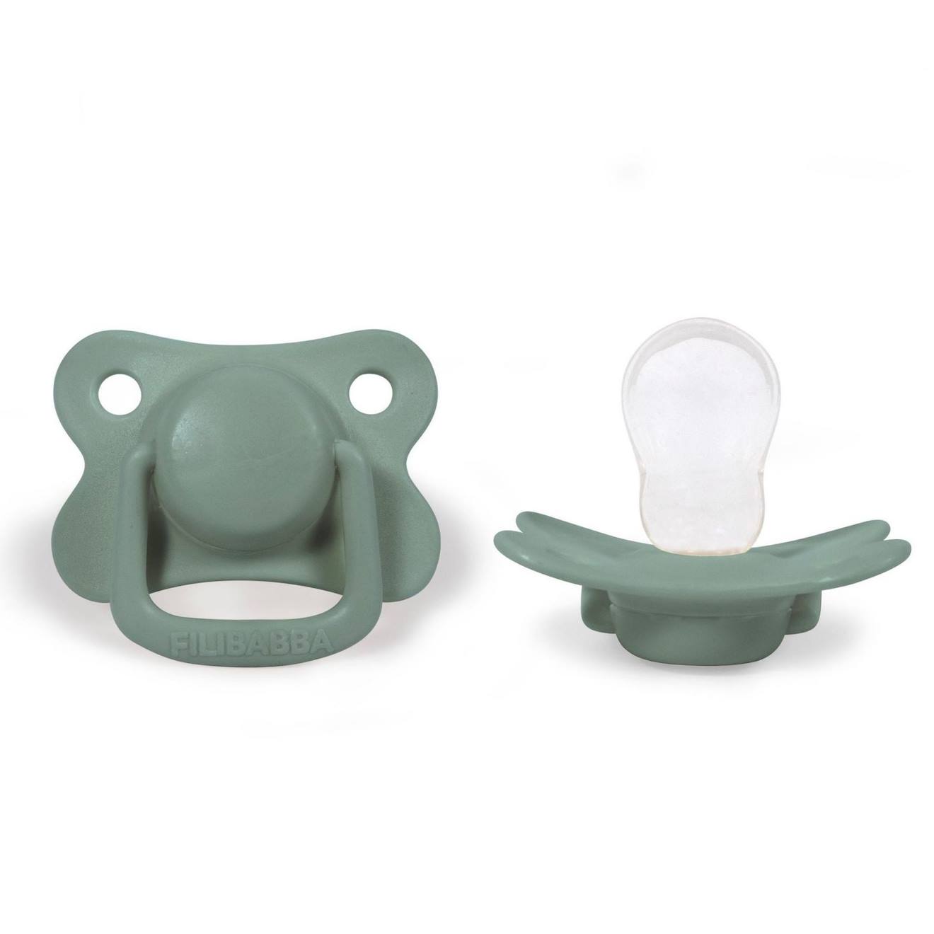 Filibabba - Lot De 2 Sucettes Anatomique En Silicone Vert Eucalyptus