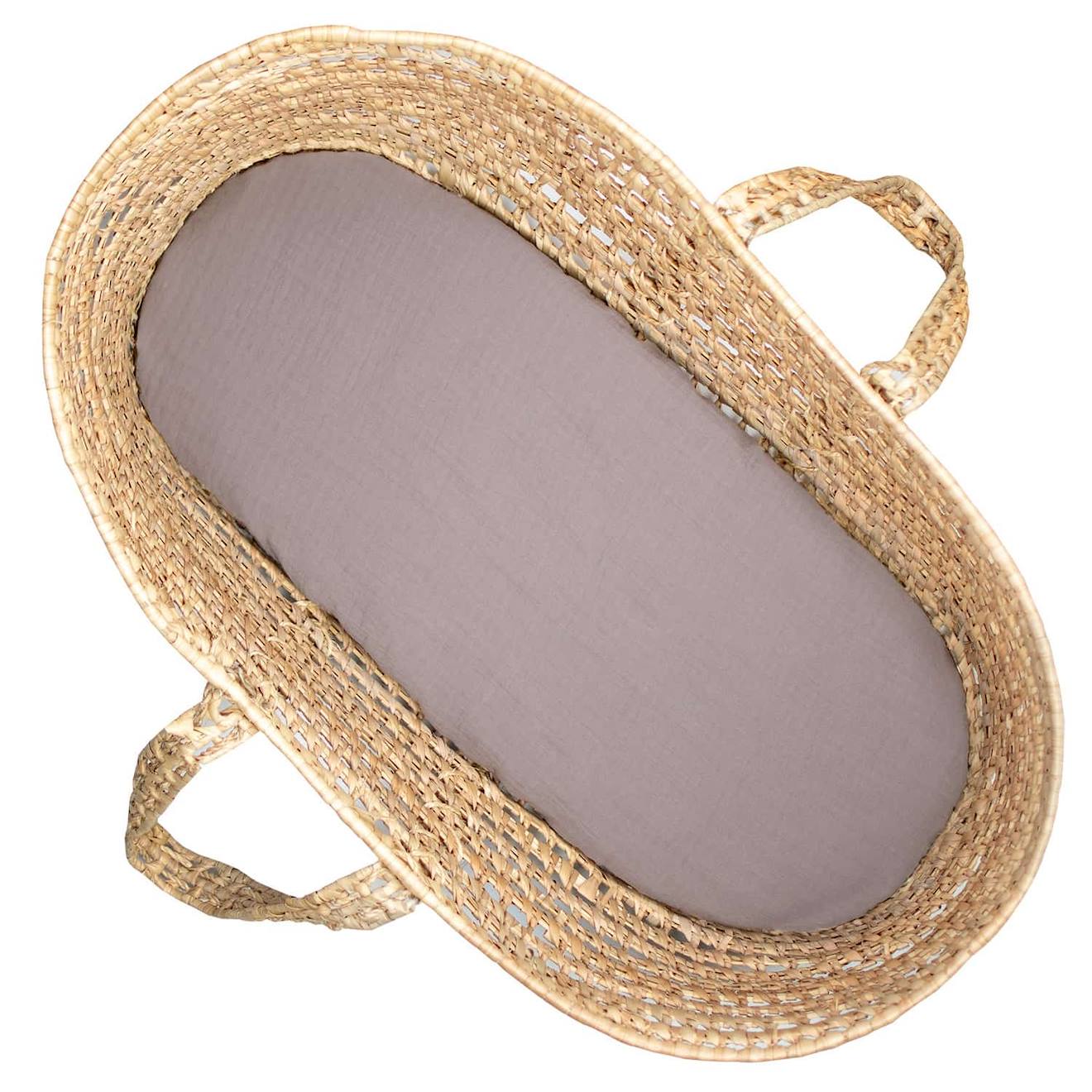 Drap Housse Couffin En Double Gaze À Carreaux Marron
