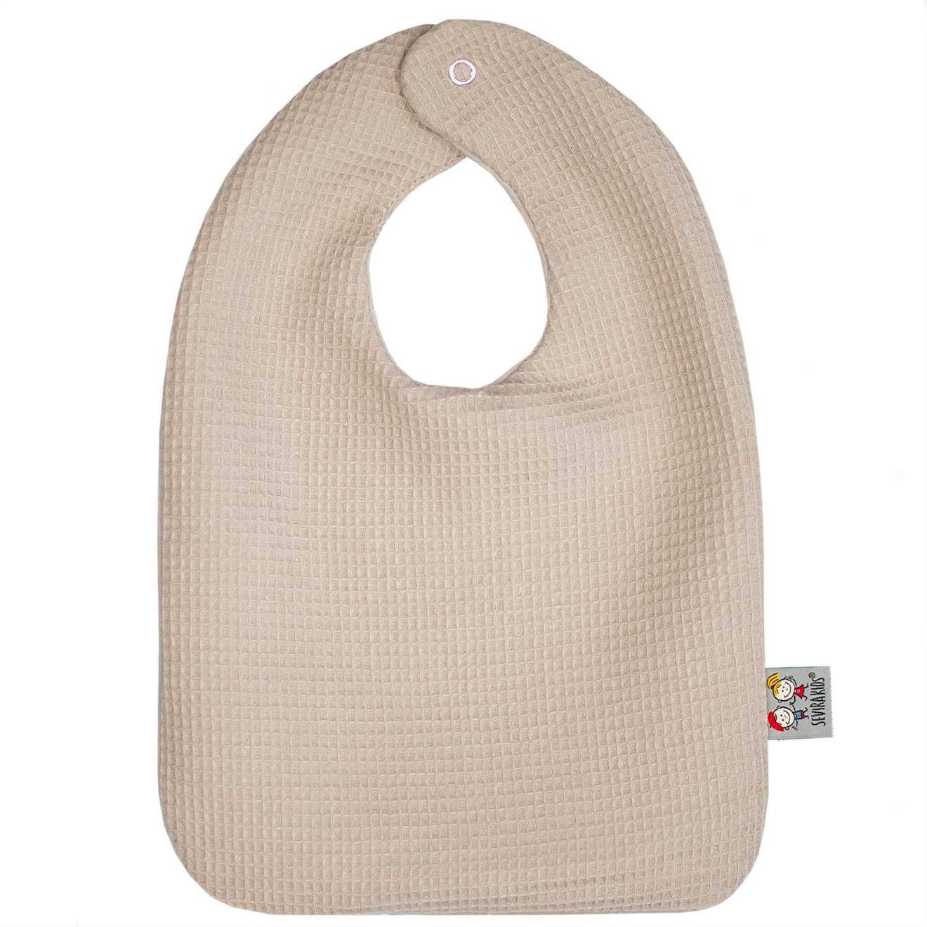 Bavoir Bébé En Coton Nid D'abeille Beige