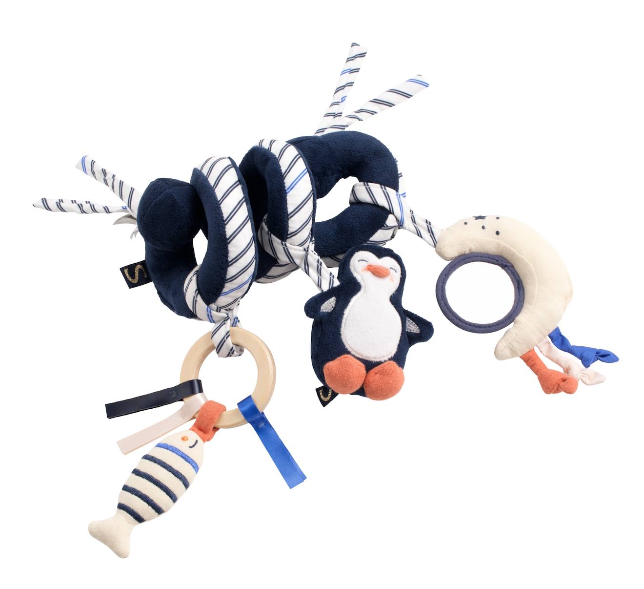 Spirale D'activités Pingouin En Velours Bleu