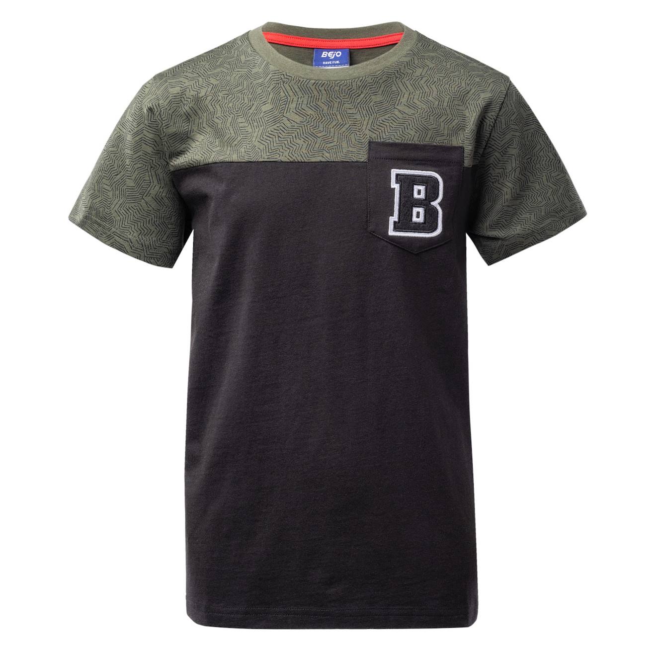 T-shirt Coton Gris Foncé / Noir