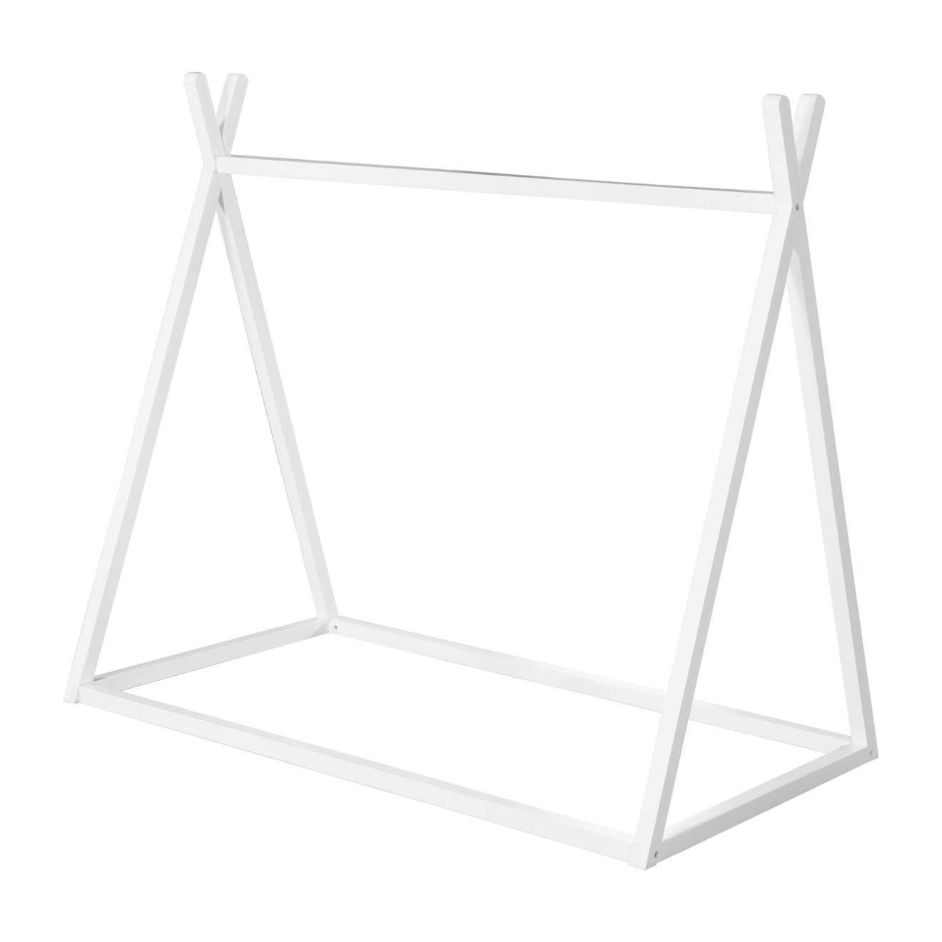 Lit Tipi En Bois Fsc® Pour Enfant - Lit Montessori Au Sol Blanc