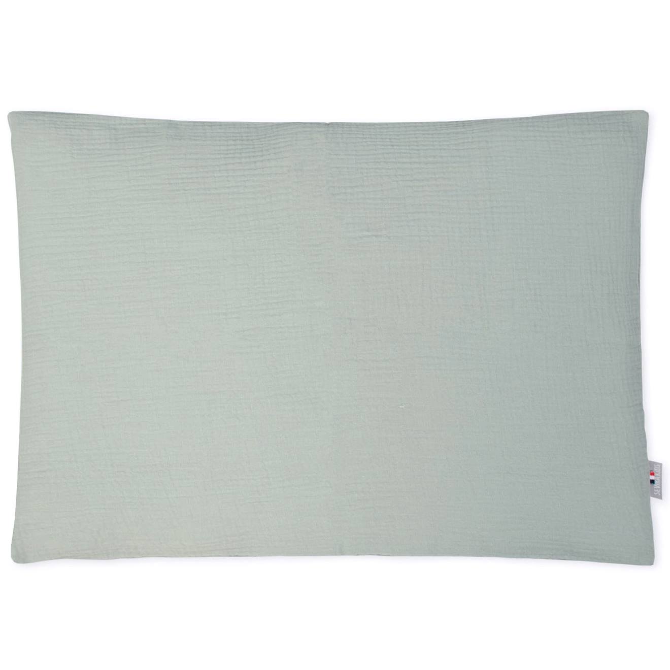 Taie D'oreiller En Gaze De Coton Jeanne Vert De Gris