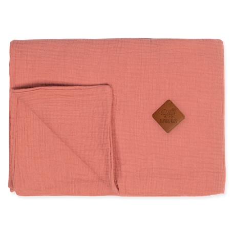 Housse de couette en gaze de coton jeanne Beige+Blanc+Blanc à pois or+Bleu+Camel+Écru+Gris clair+Rose+Terracotta+Vert de gris 48 - vertbaudet enfant 