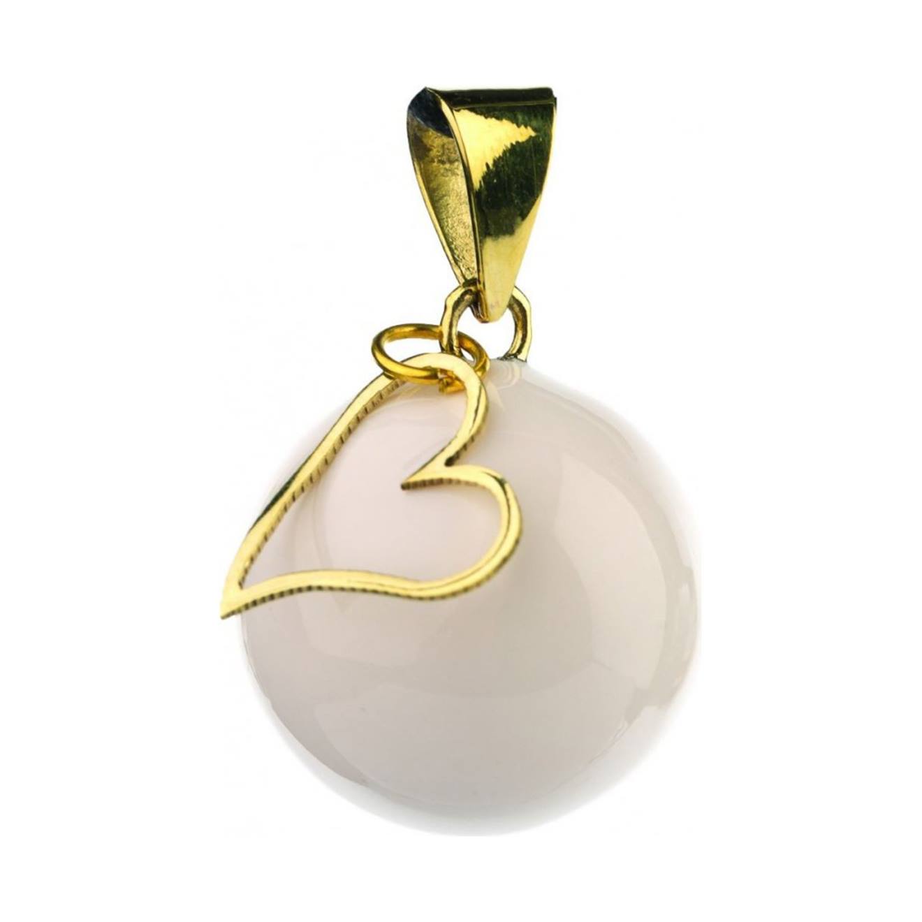 Bola De Grossesse Collier Breloque Coeur Blanc