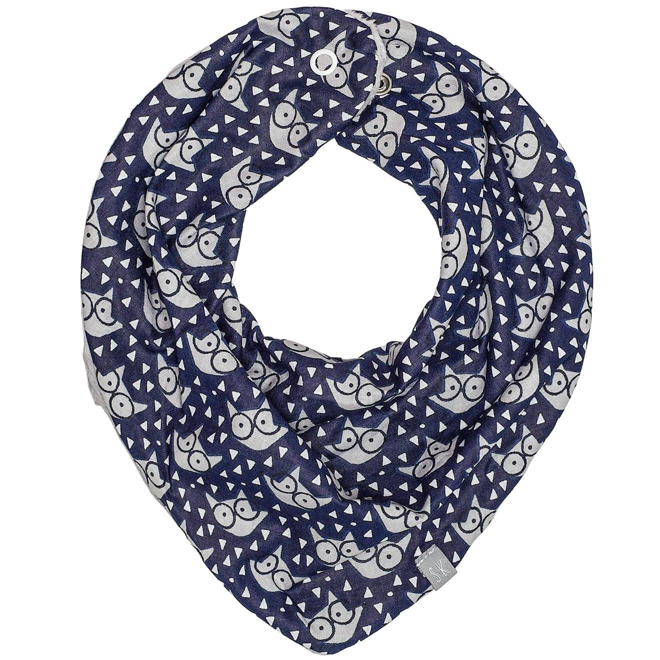Bavoir Bandana Cache-cou Réversible Eli Bleu Marine