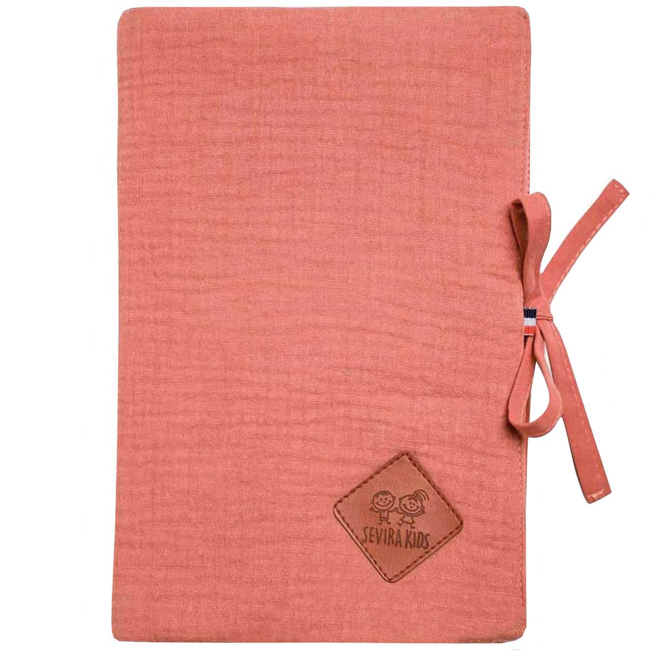 Protège Carnet De Santé En Gaze De Coton Jeanne Terracotta