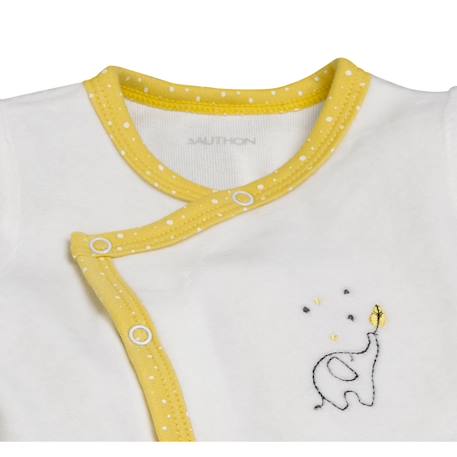 Pyjama bébé en velours - babyfan Blanc/gris+Blanc/jaune 6 - vertbaudet enfant 