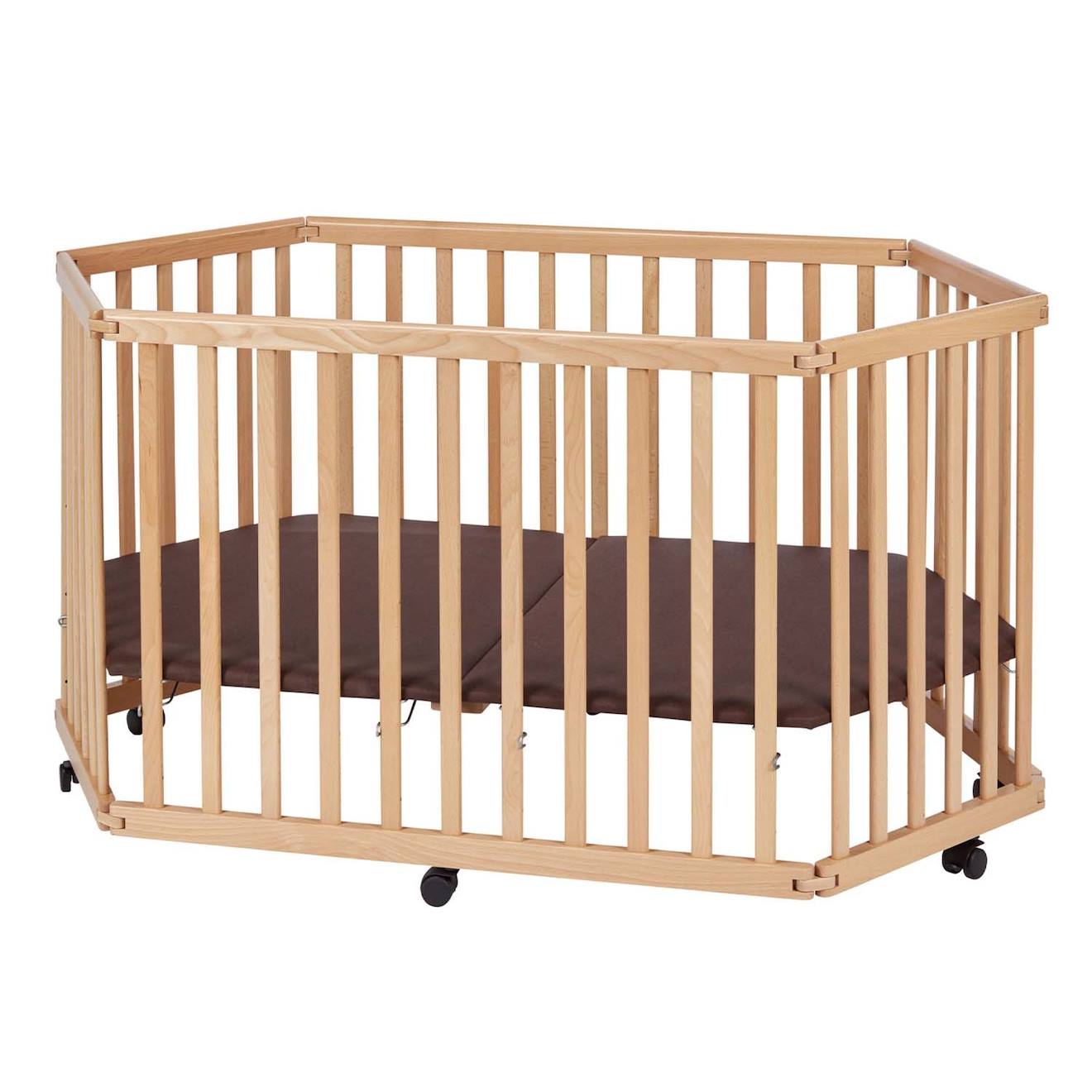 Parc Bébé Pliable Bois Naturel