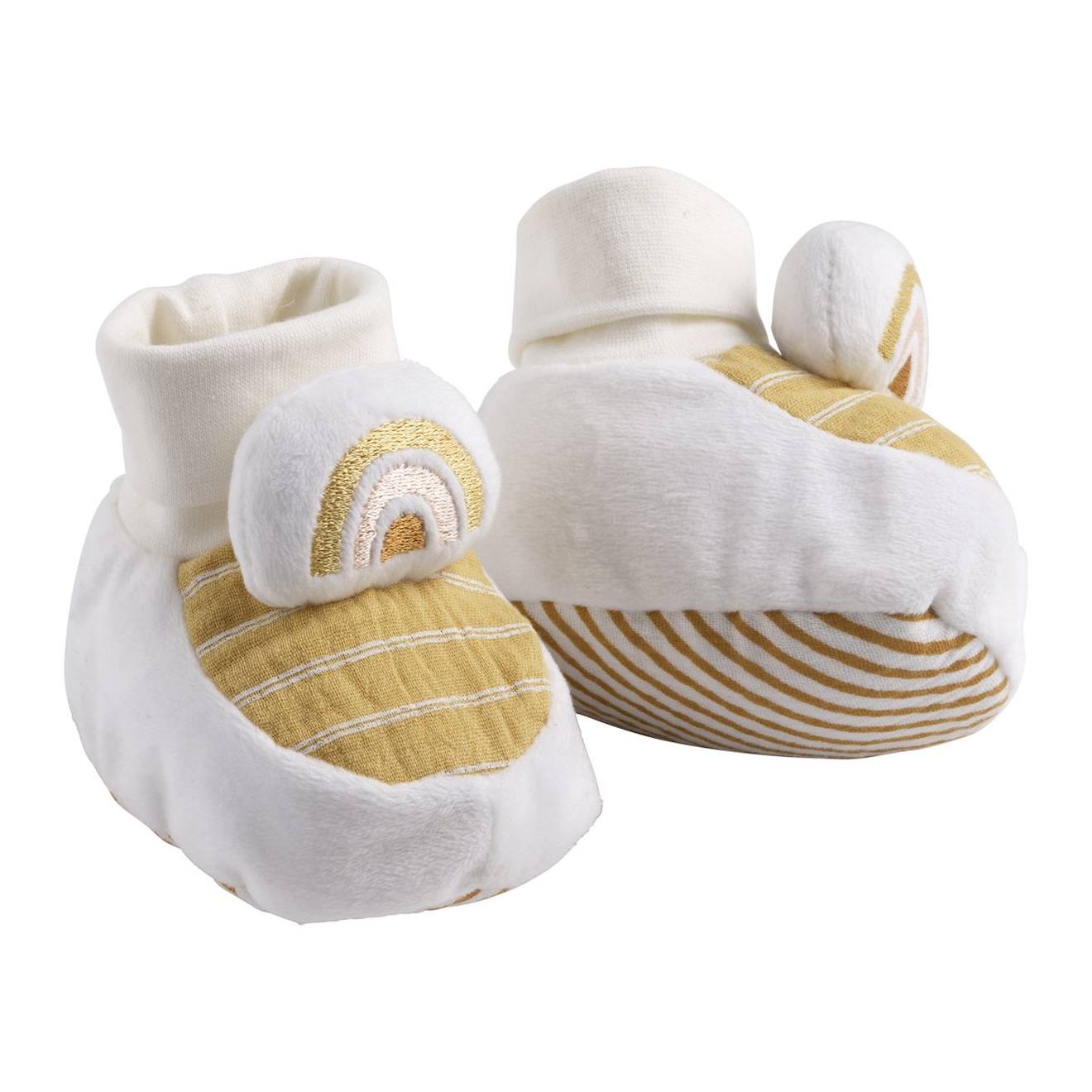 Chaussons Bébé En Velours Blanc