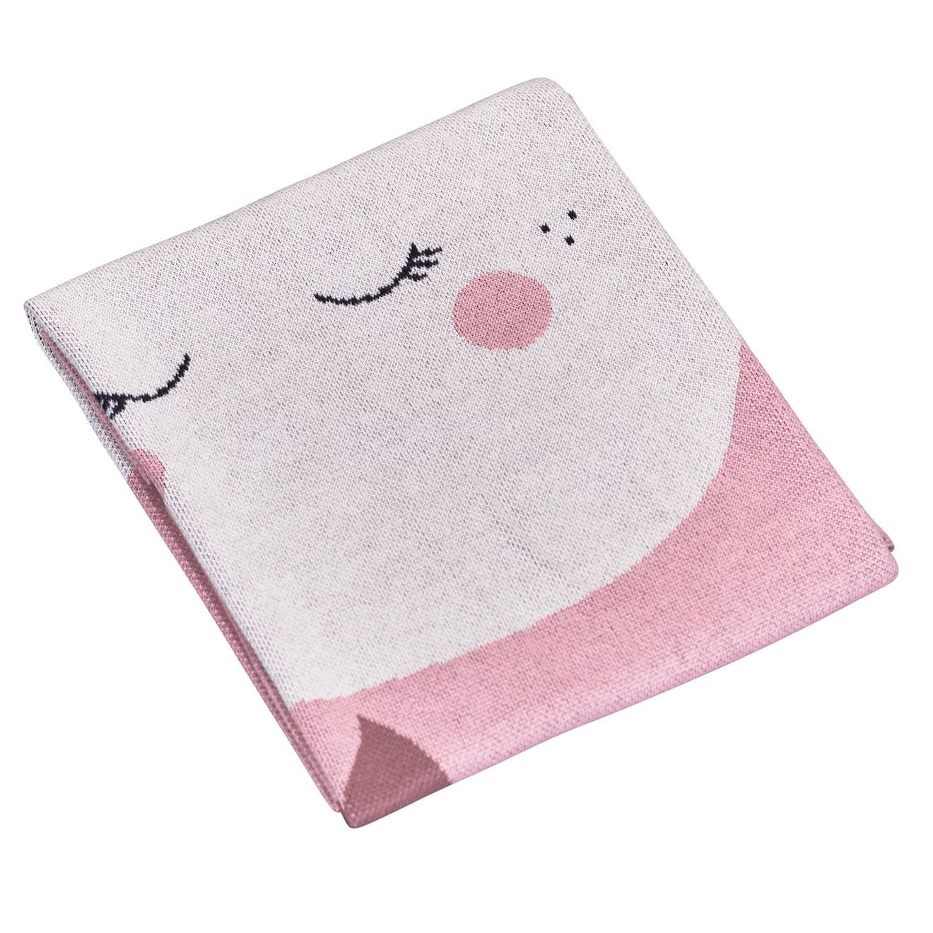 Couverture Maille En Coton Rose
