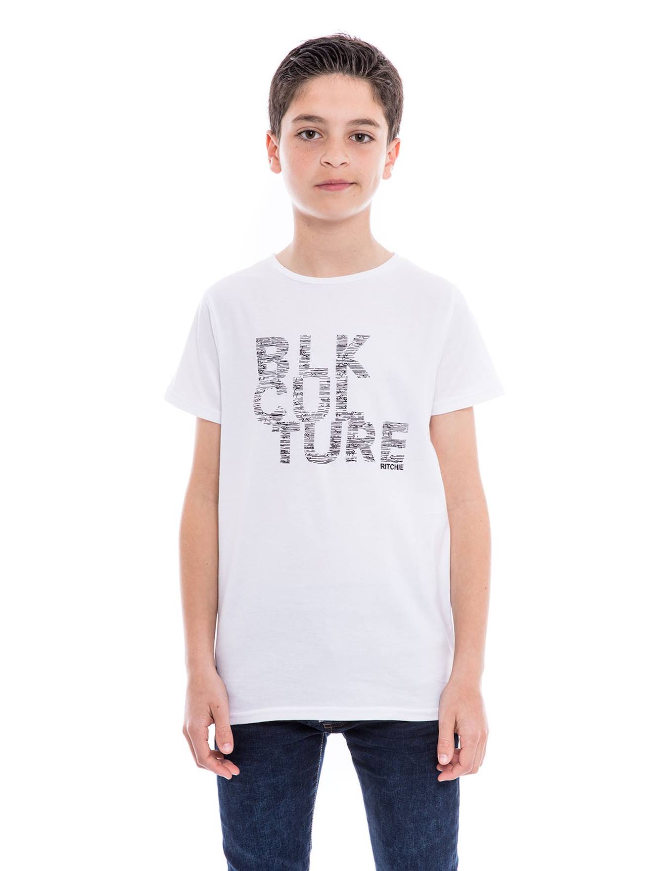 T-shirt Col Rond Nomade Boy Blanc