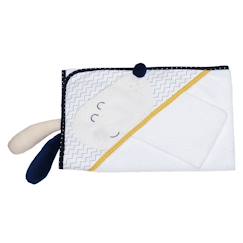 -Cape de bain et gant en coton - hello