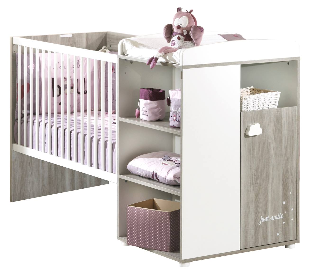Baby Price - Lit Combiné Evolutif En Bois Gris