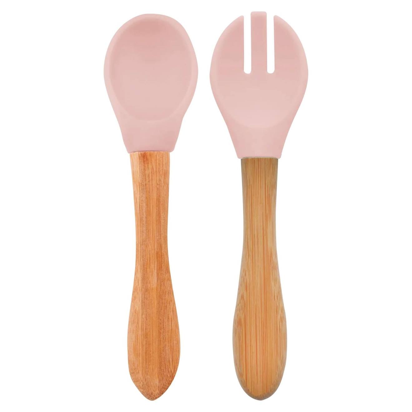 Set De Couverts Bébé Fourchette Et Cuillère Rose Clair