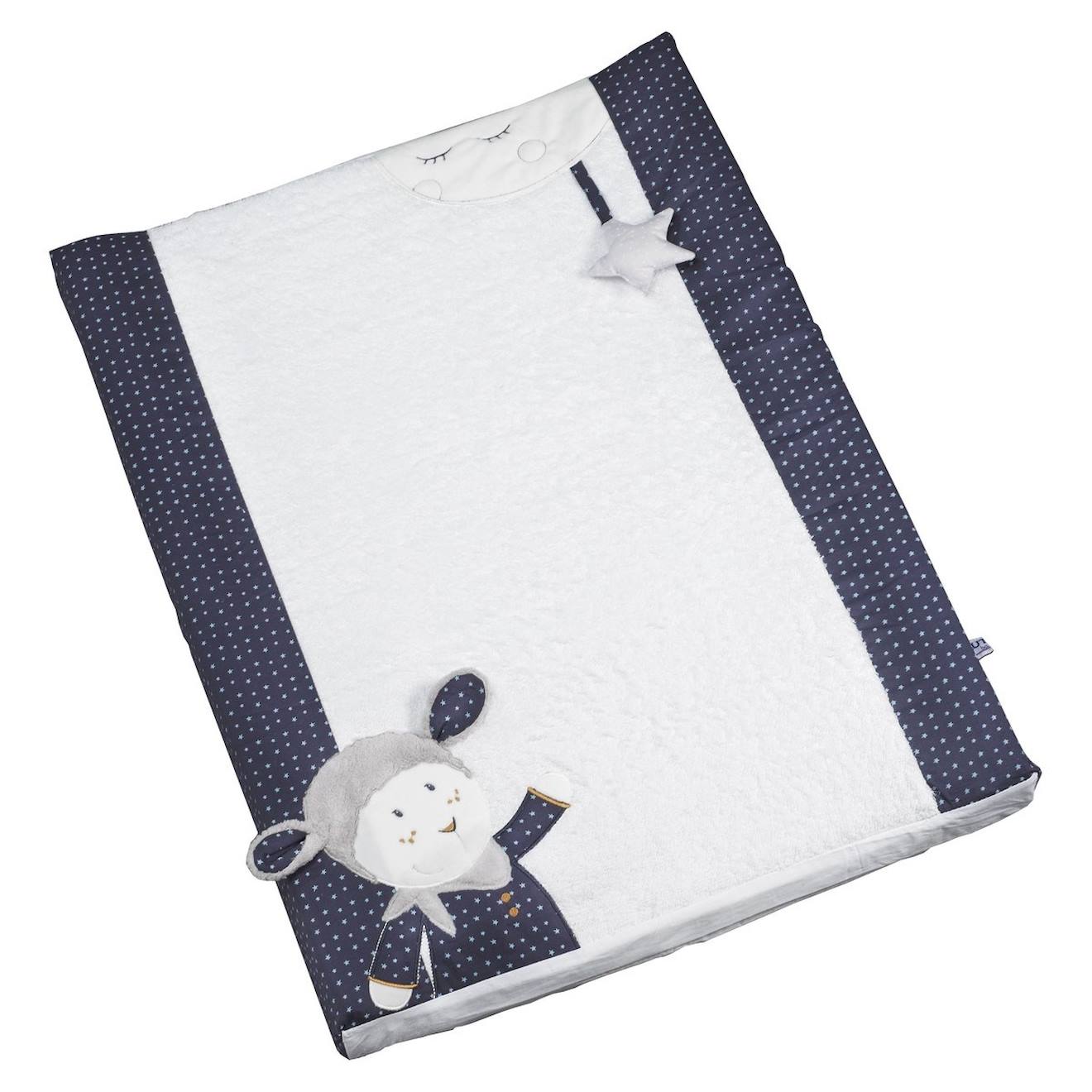 Matelas À Langer En Coton Bleu