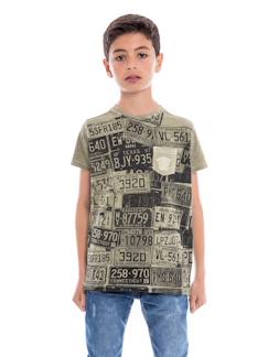 T-shirt col rond pur coton nedelko garçon  - vertbaudet enfant