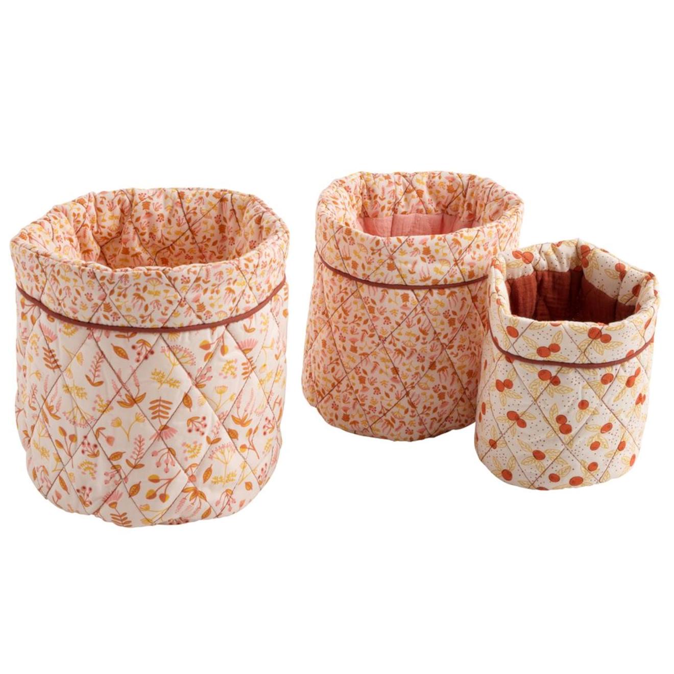 Panières Gigognes En Coton Rose